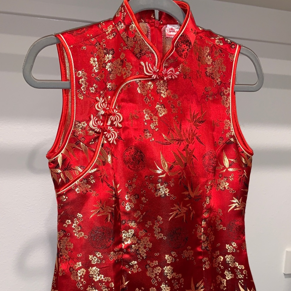 Binh Thuân Fashion Dress Red Chinese Dress
